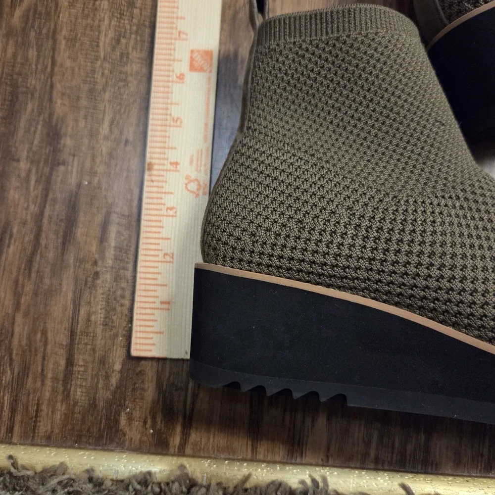 Eileen Fisher London Bootie Womens 7 Graphite Stretch Fabric Wedge Snow Winter